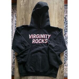 Danny Duncan Virginity Rocks Hoodie Black Graphic Pullover Sweatshirt Medium